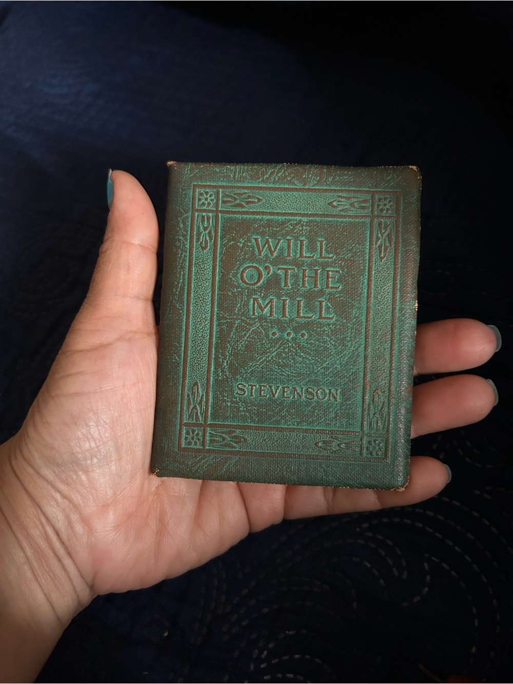 Will O' the Mill Miniature Book by Stevenson - Green Cover